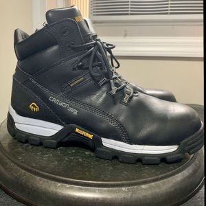 Wolverine Mens Tarmac Steel Toe Work Boots, Mens 11.5, Black Leather